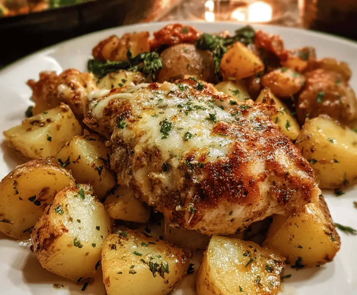 Easy Garlic Parmesan Chicken and Potatoes Dinner