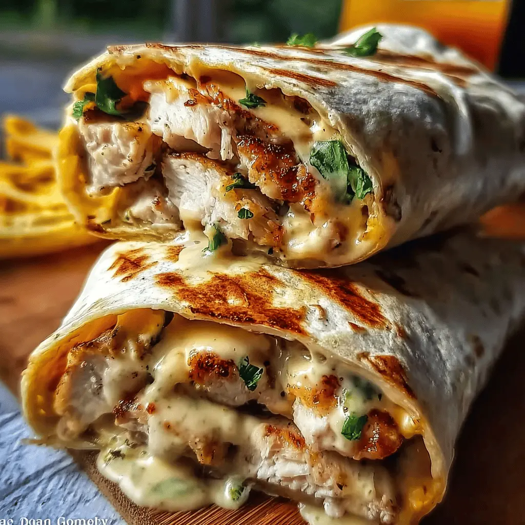 Easy Cheesy Garlic Chicken Wraps Recipe