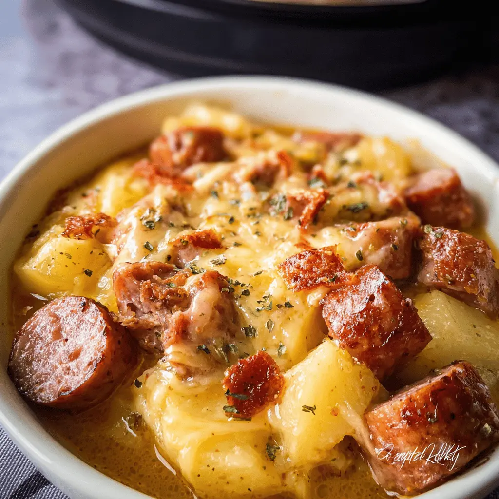 Easy Crockpot Cheesy Kielbasa Dinner Recipe